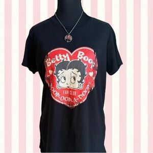 Women’s Betty Boop Fan Club Heart Graphic Tee